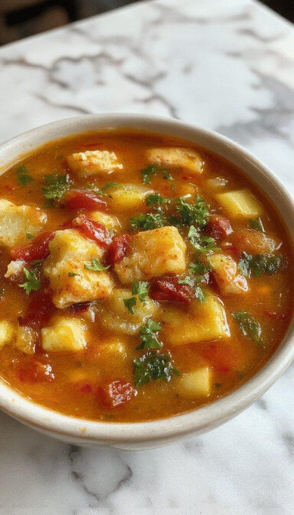 A vibrant bowl of vegetable soup featuring a medley of colorful fresh vegetables such as carrots, zucchini, tomatoes, and spinach, garnished with herbs. The soup is served in a rustic white bowl placed on a wooden table, with a drizzle of olive oil visible on top and steam gently rising, capturing a fresh and inviting presentation.