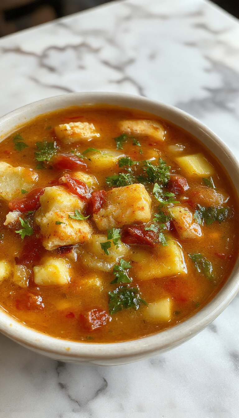 A vibrant bowl of vegetable soup featuring a medley of colorful fresh vegetables such as carrots, zucchini, tomatoes, and spinach, garnished with herbs. The soup is served in a rustic white bowl placed on a wooden table, with a drizzle of olive oil visible on top and steam gently rising, capturing a fresh and inviting presentation.