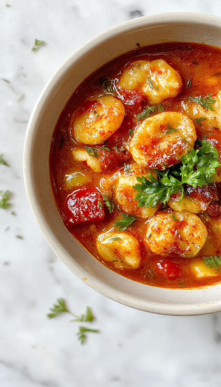 A vibrant bowl of tomato tortellini soup featuring colorful cherry tomatoes, plump tortellini, fresh basil leaves, and a sprinkle of grated cheese, presented in a rustic white bowl on a wooden table with a spoon and fresh herbs around, showcasing textures from smooth broth to tender pasta.