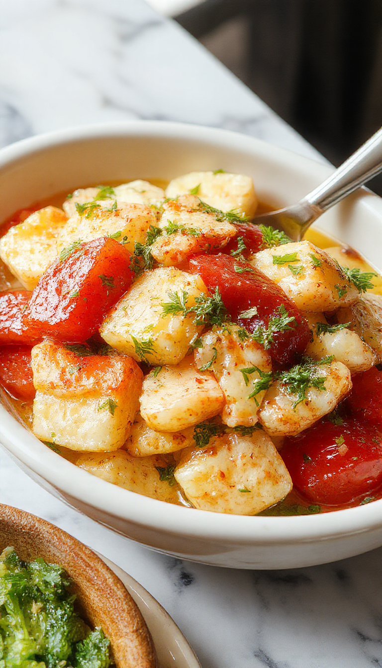 A vibrant summer side dish featuring fresh vegetables and herbs served in a colorful bowl