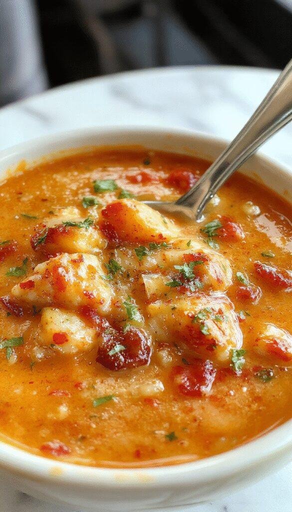 A cozy bowl of appetizer soup garnished with fresh herbs, served with toasted bread on the side.