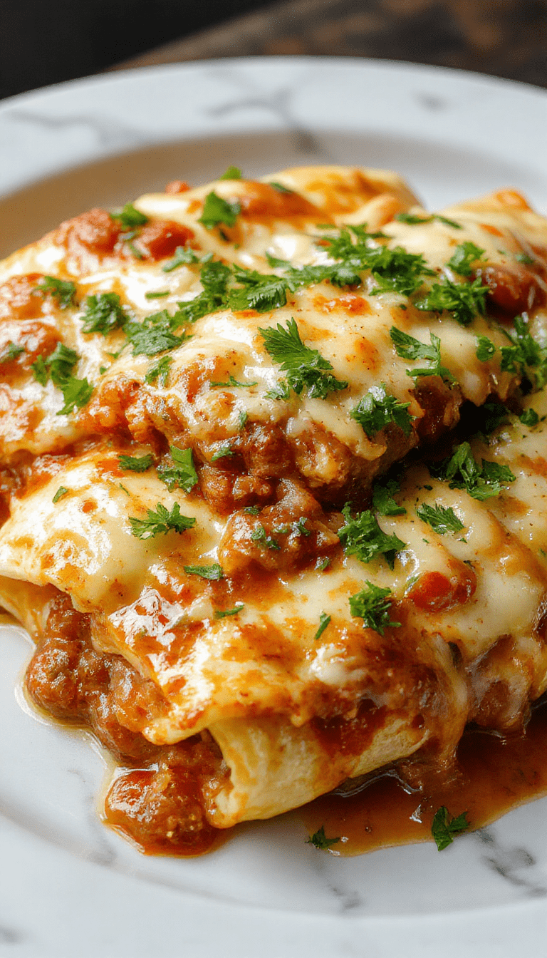 A vibrant plate of chicken and chile enchiladas topped with melted Kraft Natural Cheese, garnished with fresh cilantro and slices of jalapenos, set against a rustic wooden background with a drizzle of sauce.