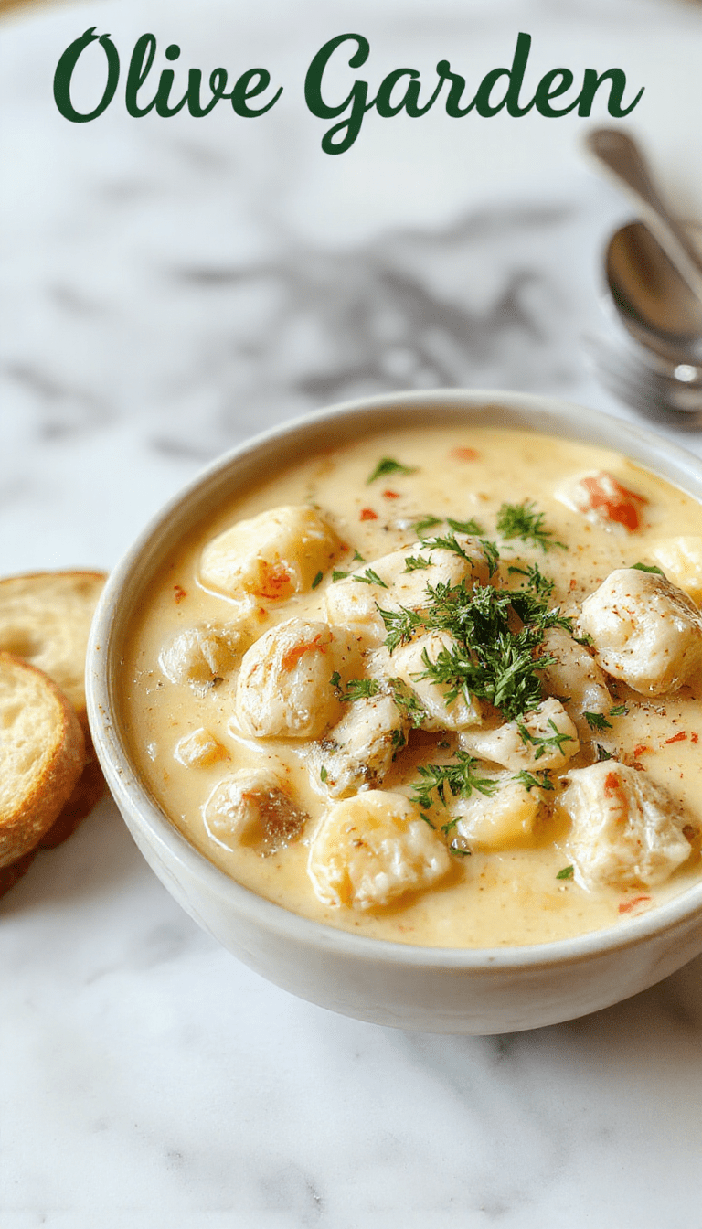 A steaming bowl of creamy chicken gnocchi soup garnished with fresh herbs, featuring tender gnocchi, shredded chicken, spinach, and a rich broth in a rustic white bowl against a wooden table background.