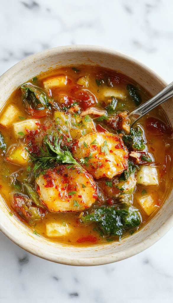 A vibrant bowl of vegetable soup with chopped zucchini, carrots, bell peppers, and celery garnished with fresh parsley, served in a white bowl on a rustic wooden table, with steam rising and colorful vegetables creating a lively scene
