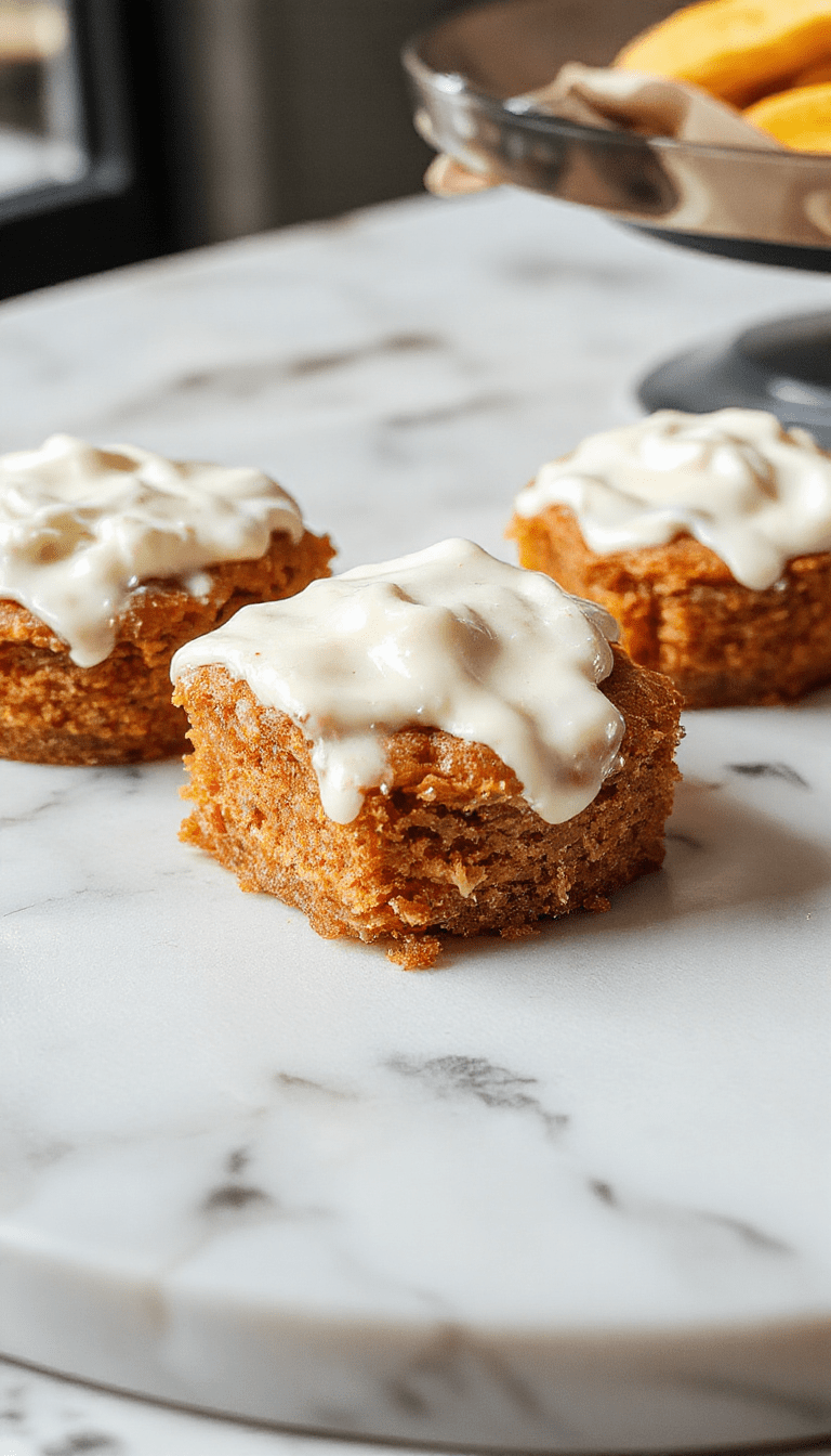 A vibrant slice of carrot cake cheesecake featuring a layered presentation with a golden brown spiced carrot cake base, topped with smooth, creamy cheese frosting and garnished with grated carrot and a sprig of mint. The dessert is plated on a rustic white dish with a drizzle of caramel sauce, highlighting its rich textures and inviting colors.