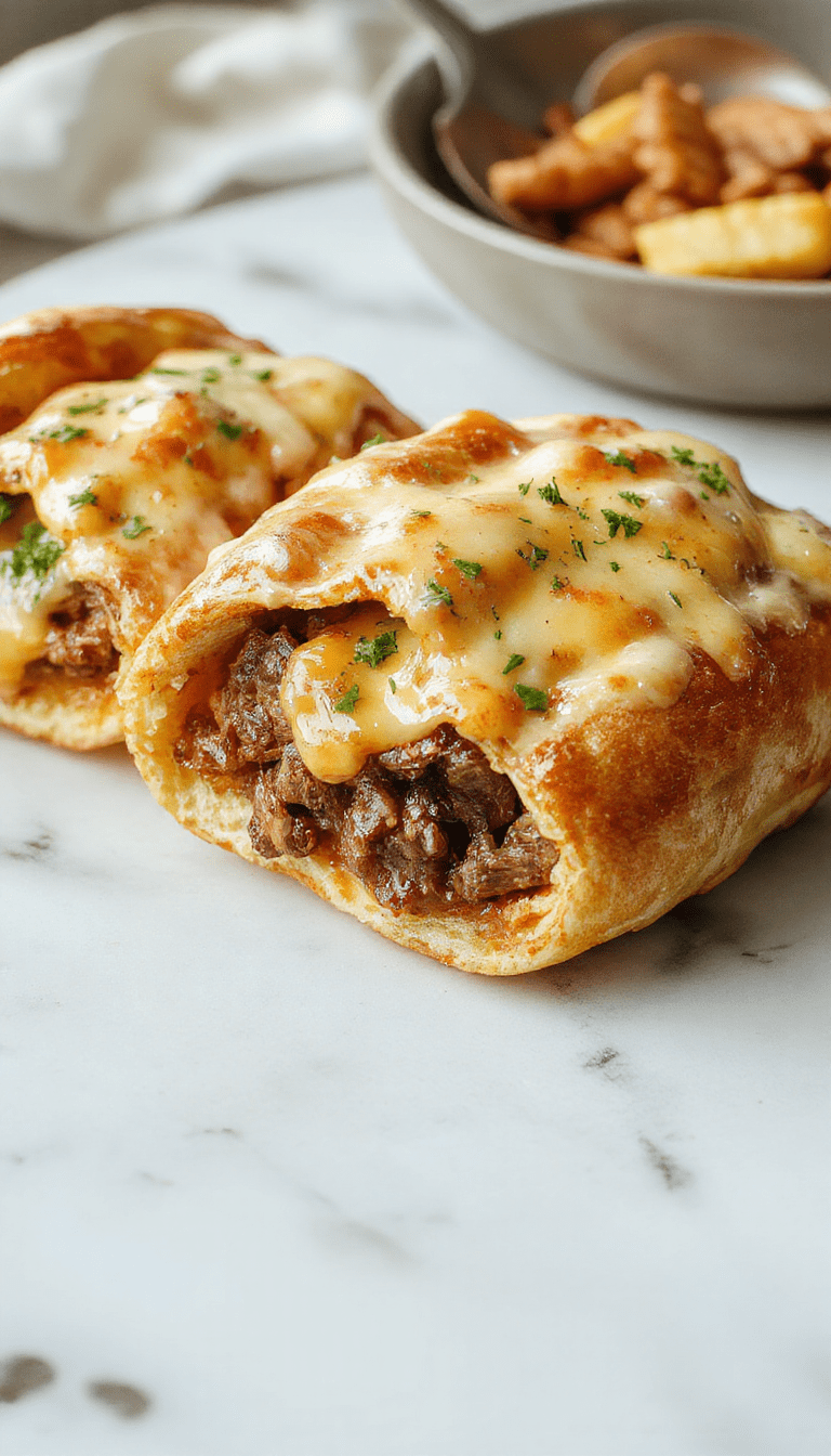 Colorful keto Philly cheesesteak rolls with golden-brown crusts, filled with tender sliced steak, melted cheese, and caramelized onions, arranged neatly on a rustic wooden platter with fresh herbs and a side dipping sauce, styled in a modern kitchen setting with natural light highlighting the textures.