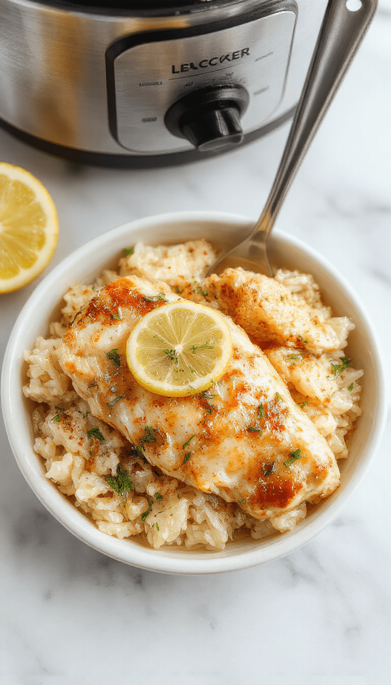 A vibrant plate featuring tender shredded chicken coated in a glossy lemon herb sauce, served over fluffy rice with fresh herbs garnishing the dish, presented on a rustic wooden table with bright natural lighting highlighting the juicy textures and colorful ingredients.
