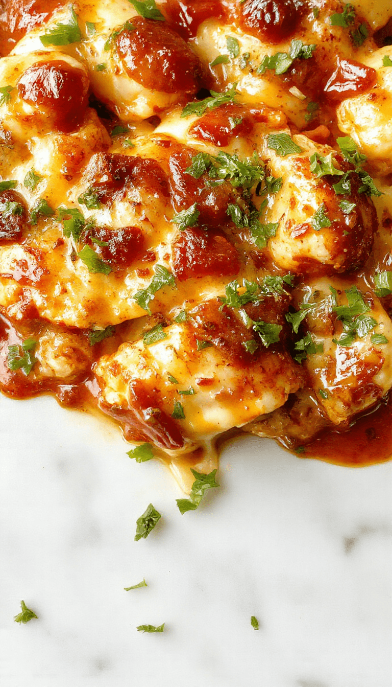 A vibrant chicken skillet dish with golden-brown chicken slices, colorful bell peppers, melted cheese, garnished with fresh cilantro on a rustic wooden table