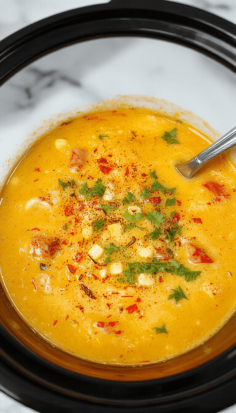 A vibrant bowl of Mexican street corn soup garnished with fresh cilantro, crumbled queso, and a lime wedge on a rustic wooden table, with a creamy, colorful broth showing kernels of corn and herbs.