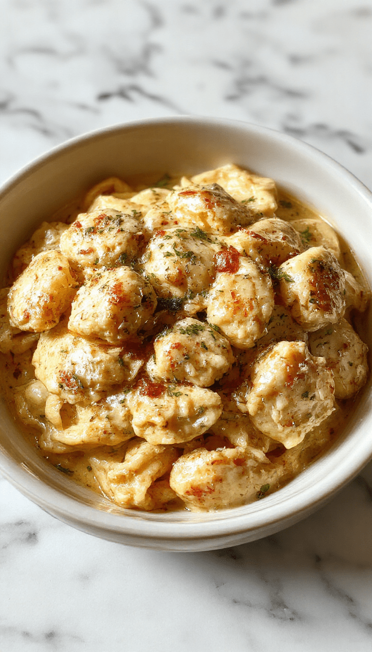 A vibrant plate of creamy Boursin chicken pasta garnished with fresh herbs, showcasing tender pasta coated in a rich, white cheese sauce with chunks of seasoned chicken, set on a rustic wooden table with a sprinkle of black pepper.