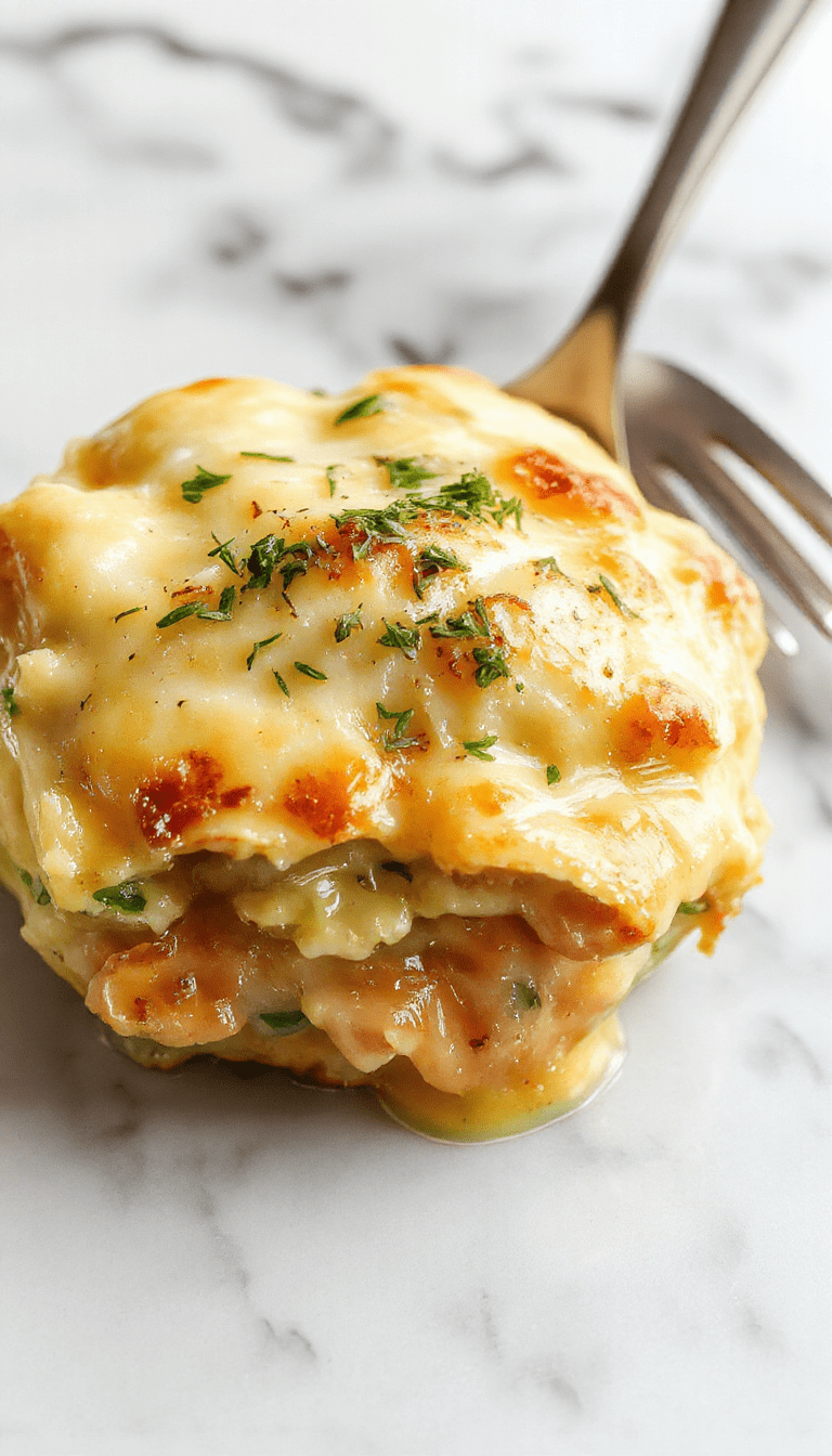 A colorful chicken pot pie casserole in a white baking dish topped with golden-brown crust crumble, garnished with fresh herbs. The dish reveals tender chicken, mixed vegetables, and creamy sauce, with steam rising and a rustic wooden table background.