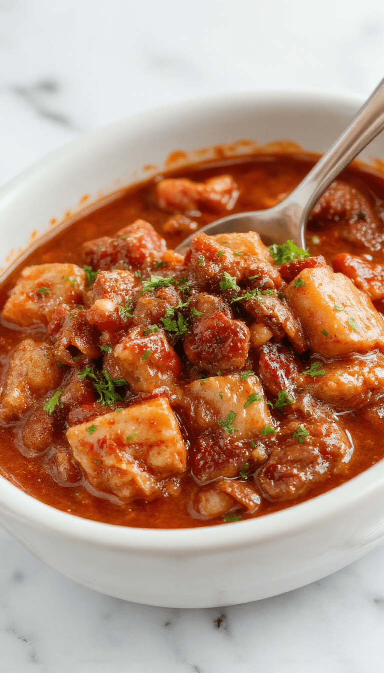 A piping hot bowl of American Goulash with rich tomato sauce, tender ground beef, and al dente pasta, garnished with fresh herbs, served on a rustic wooden table alongside a spoon and a side of crusty bread, with steam rising, vibrant reds and browns, styled in a comforting, homely setting.