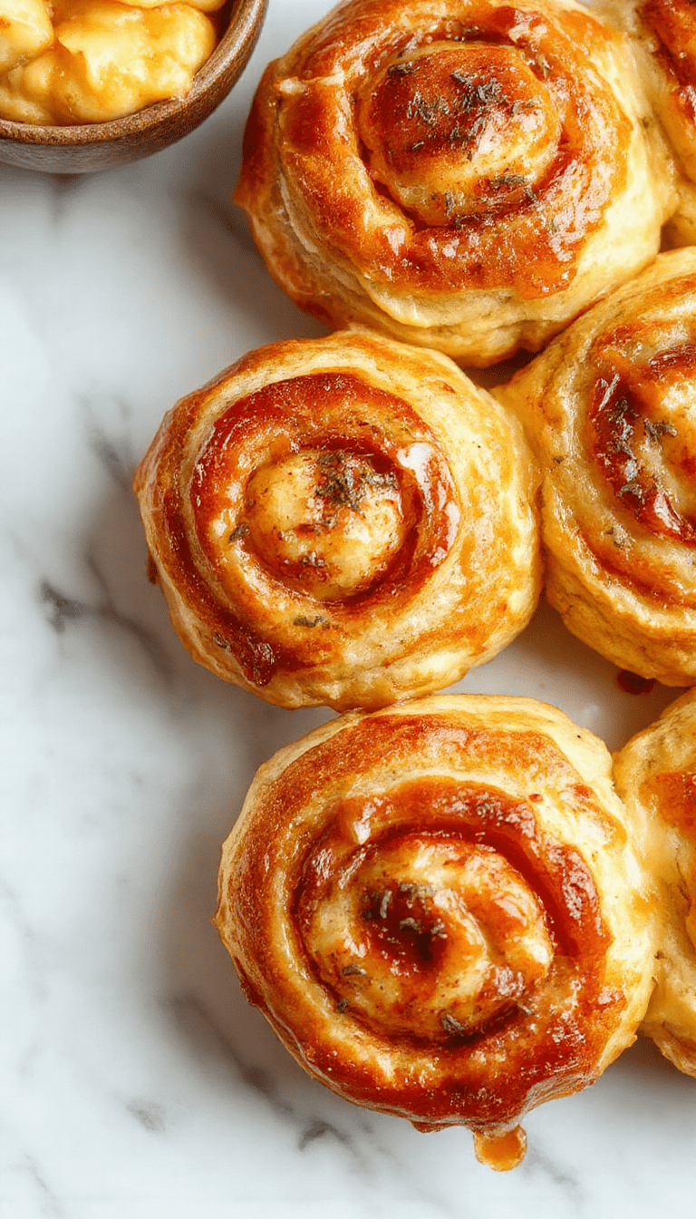 A close-up of warm, golden-brown breakfast rolls with a soft, fluffy interior, arranged on a rustic wooden platter with powdered sugar dusted on top, served with a side of fresh berries and a cup of steaming coffee, styled with natural light highlighting their airy texture and inviting appearance.