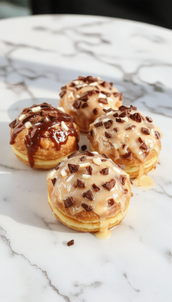 A vibrant, colorful dessert platter featuring sliced fruits, drizzled chocolate sauce, and whipped cream, elegantly plated on a rustic wooden table with a festive and lively atmosphere.