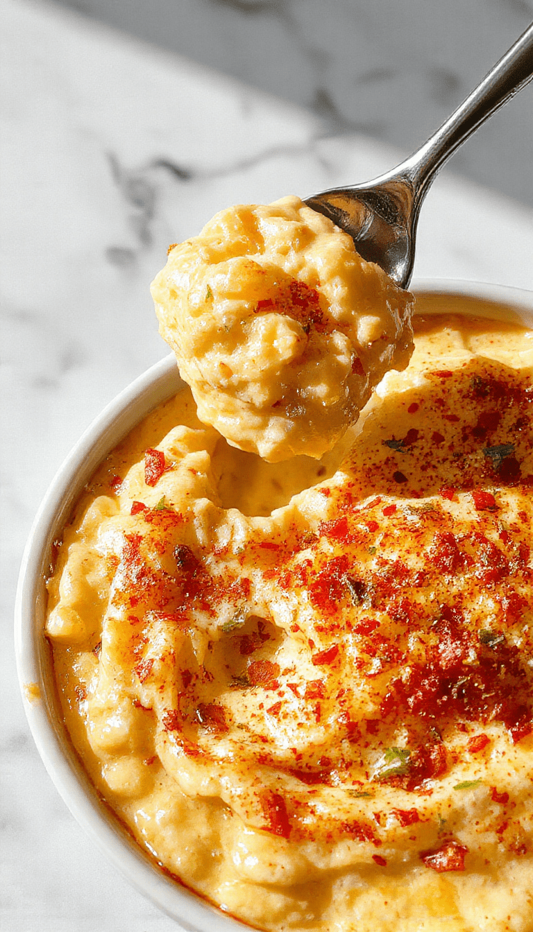 A vibrant bowl of crack corn dip with a golden-yellow hue, topped with shredded cheese, chopped green onions, and red pepper flakes, served alongside crispy tortilla chips arranged on a rustic wooden platter.