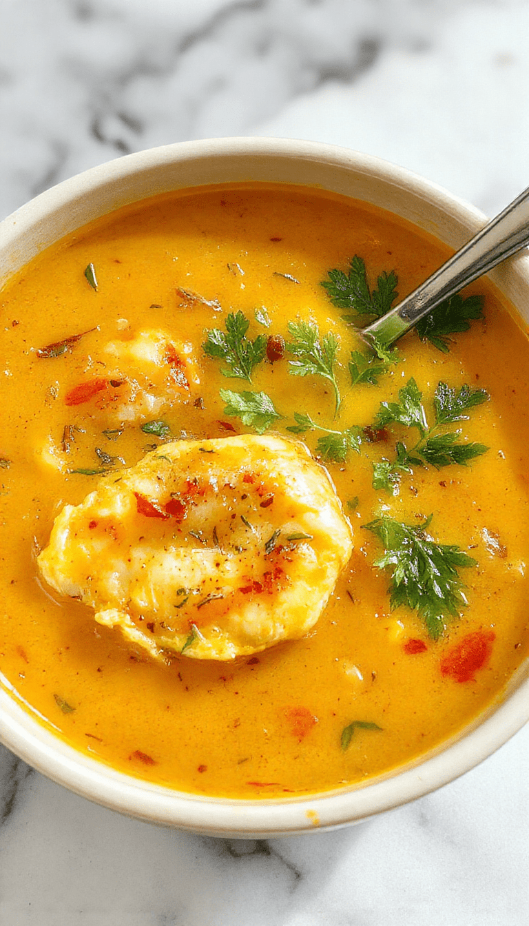 A vibrant bowl of turmeric chicken soup featuring golden yellow broth with shredded chicken, fresh herbs, and a sprinkle of pepper, served in a rustic white bowl on a wooden table, with a lemon wedge and turmeric root nearby, showcasing a cozy, health-conscious presentation.